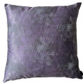 A square decorative throw pillow in a textured, metallic purple fabric with a subtle sheen, shown against a plain white background.