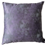 A square decorative throw pillow in a textured, metallic purple fabric with a subtle sheen, shown against a plain white background.