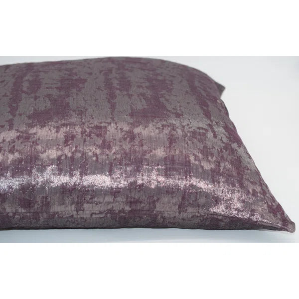 Plum/Silver Metallic Waves Pillow Cover & Insert