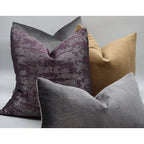 Plum/Silver Metallic Waves Pillow Cover & Insert