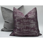 Plum/Silver Metallic Waves Pillow Cover & Insert