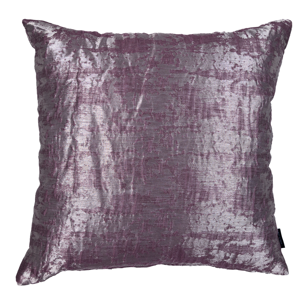 Plum/Silver Metallic Waves Pillow Cover & Insert